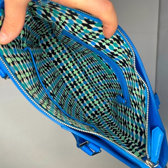 Vera Bradley Coastal Blue Leather Composition Satchel Crossbody & Shoulder Bag - Picture 10 of 14